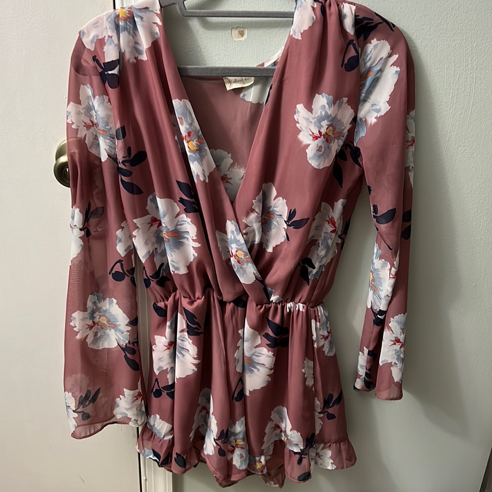 altard state long sleeve floral romper
